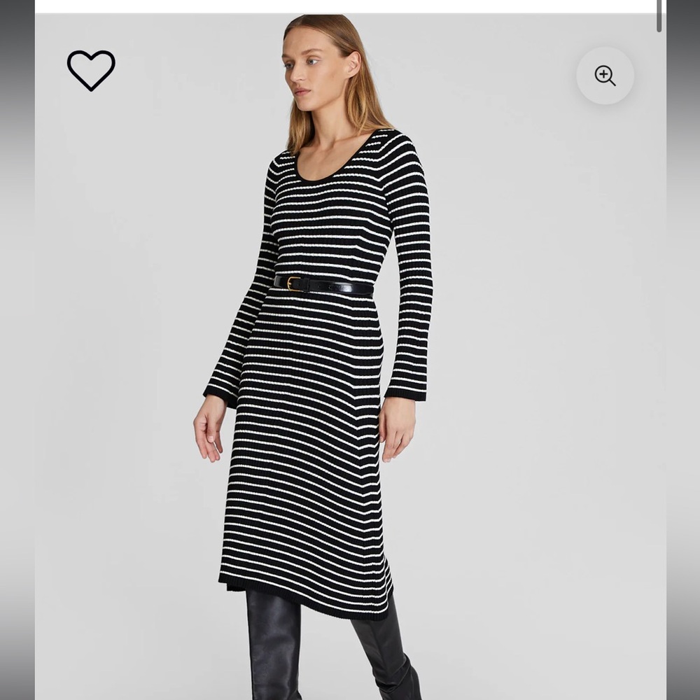 Club Monaco Black and White Striped Dress